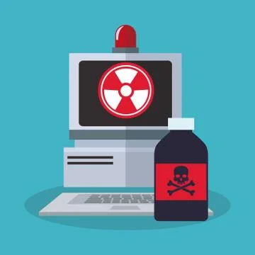 Colorful computer and laboratory design 스톡 일러스트