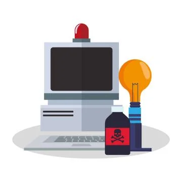 Colorful computer and laboratory design Stock Illustration