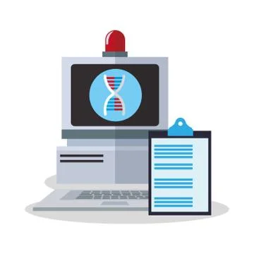 Colorful computer and laboratory design Stock Illustration