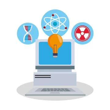 Colorful computer and laboratory design Stock Illustration