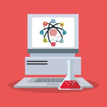 Colorful computer and science design Stock Illustration