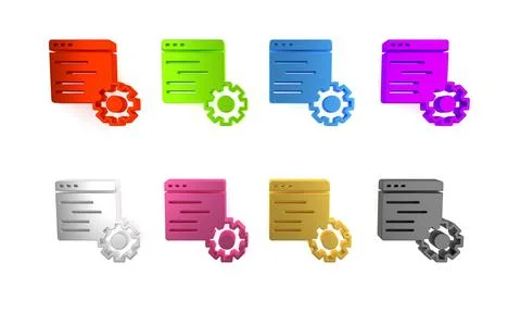 Colorful Computer api interface icon isolated on white background. Applicat.. Stock Illustration