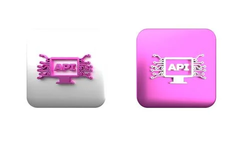 Colorful Computer api interface icon isolated on white background. Applicat.. Stock Illustration