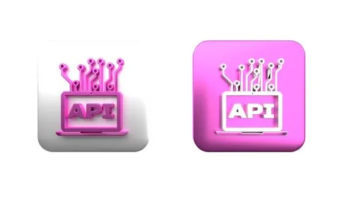 Colorful Computer api interface icon isolated on white background. Applicat.. 스톡 일러스트