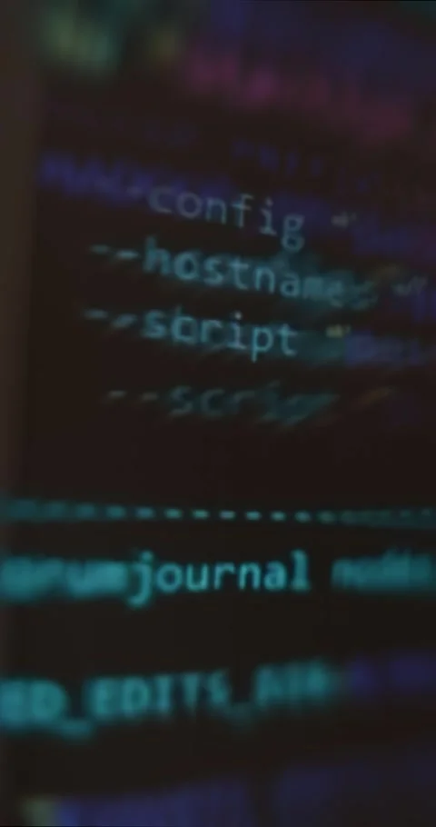 Colorful computer code on laptop screen Stock Footage 323367643