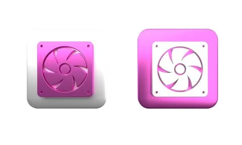 Colorful Computer cooler icon isolated on white background. PC hardware fan.. イラスト素材
