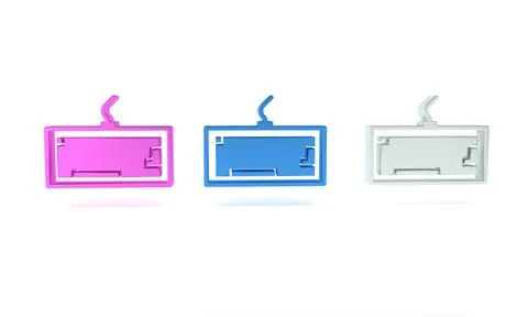 Colorful Computer keyboard icon isolated on white background. PC component .. イラスト素材