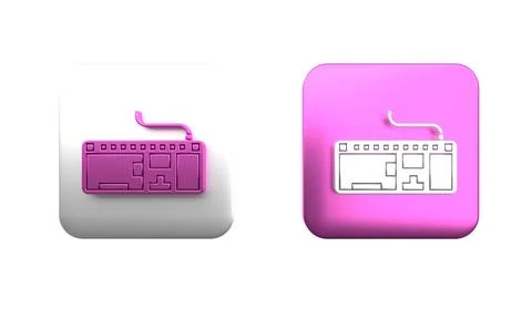 Colorful Computer keyboard icon isolated on white background. PC component .. Stock Illustration