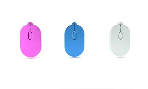 Colorful Computer mouse gaming icon isolated on white background. Optical w.. Stock Illustration
