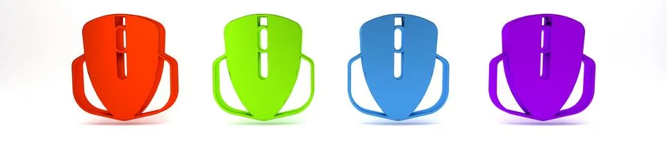 Colorful Computer mouse gaming icon isolated on white background. Optical w.. Stock Illustration