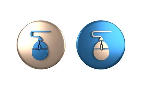 Colorful Computer mouse gaming icon isolated on white background. Optical w.. Stock Illustration
