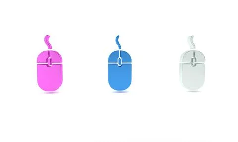 Colorful Computer mouse icon isolated on white background. Optical with whe.. 스톡 일러스트