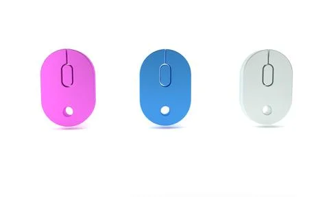 Colorful Computer mouse icon isolated on white background. Optical with whe.. Stock Illustration