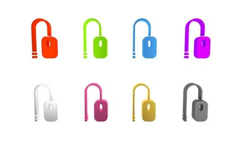 Colorful Computer mouse icon isolated on white background. Optical with whe.. 스톡 일러스트