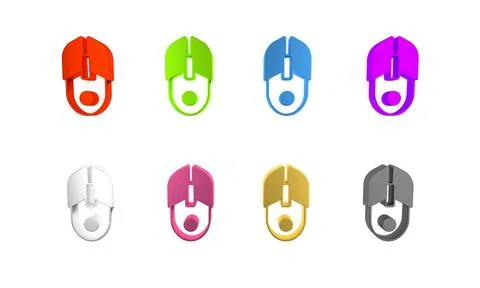 Colorful Computer mouse icon isolated on white background. Optical with whe.. 스톡 일러스트
