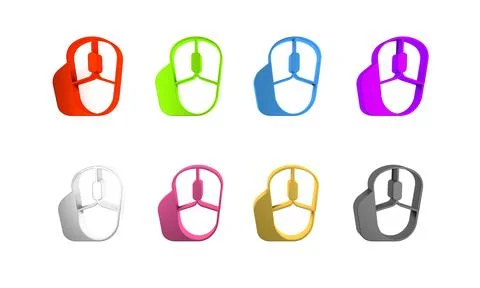 Colorful Computer mouse icon isolated on white background. Optical with whe.. 스톡 일러스트
