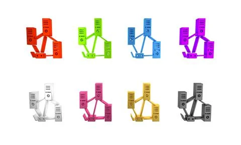 Colorful Computer network icon isolated on white background. Laptop network.. Stock Illustration