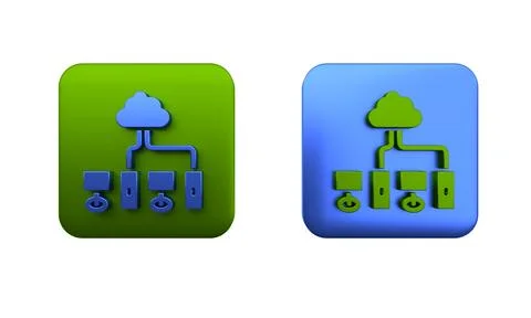 Colorful Computer network icon isolated on white background. Laptop network.. Stock Illustration