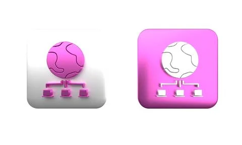 Colorful Computer network icon isolated on white background. Online gaming... Stock Illustration