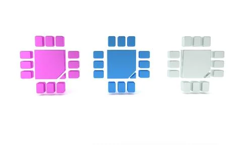 Colorful Computer processor with microcircuits CPU icon isolated on white b.. Stock Illustration