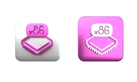 Colorful Computer processor with microcircuits CPU icon isolated on white b.. Stock Photos