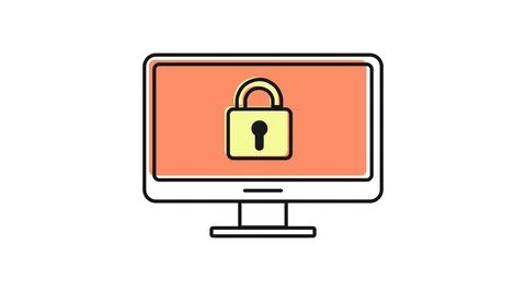Colorful computer security icon Stock Illustration