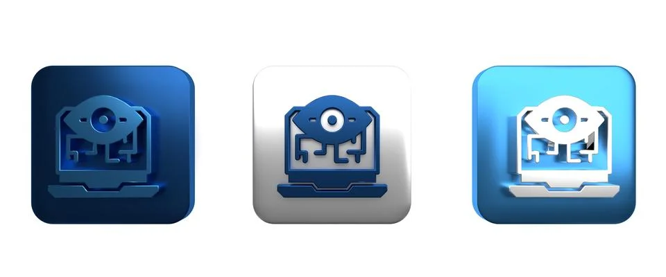 Colorful Computer vision icon isolated on white background. Technical visio.. Stock Illustration