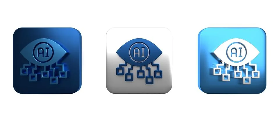 Colorful Computer vision icon isolated on white background. Technical visio.. Stock Illustration