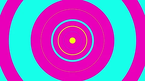 Colorful concentric circle pattern animation. 스톡 동영상 332722848