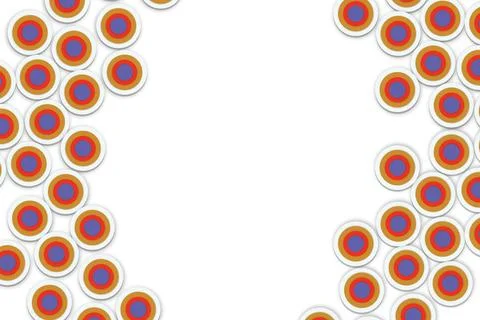 Colorful Concentric Circles Abstract Pattern Frame Design on White Background Stock Illustration