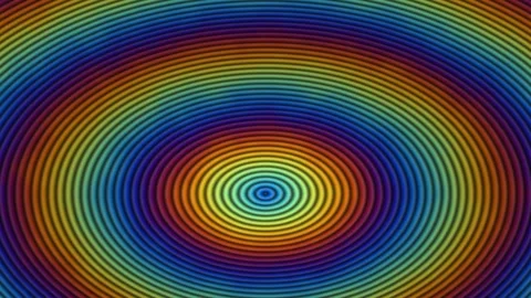 Colorful concentric circles create abstract pattern in Stock Footage 338237004