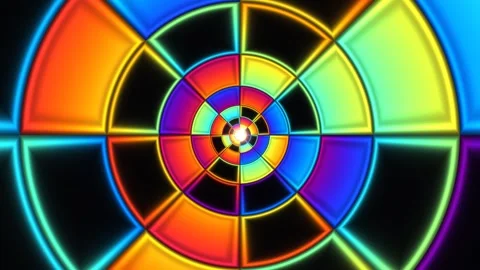 Colorful concentric circles create a vibrant visual effect Stock Footage 338001215