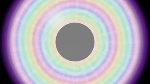 Colorful concentric circles creating a pattern on a dark background Stock Footage 337410896