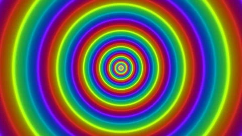 Colorful concentric circles creating a vibrant visual Stock Footage 337968673