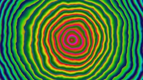 Colorful concentric circles creating a vibrant visual Stockbeeldmateriaal 338316729