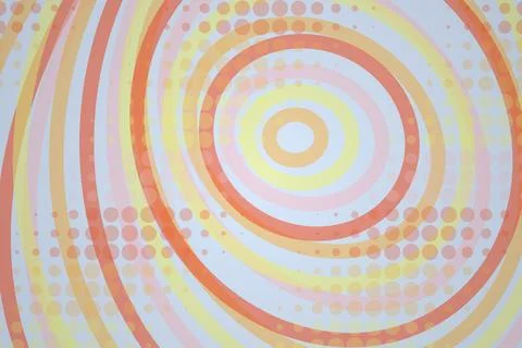 Colorful concentric circles with dotted pattern on background Stock Illustration