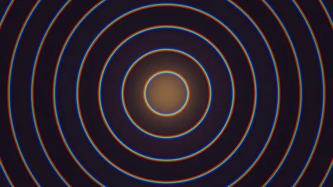 Colorful concentric circles with gradient effect on dark Stock Footage 339573755