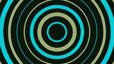 Colorful concentric circles pattern on dark background Stock Illustration