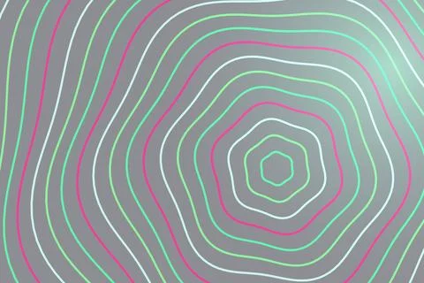 Colorful concentric circles pattern on a teal background Stock Illustration