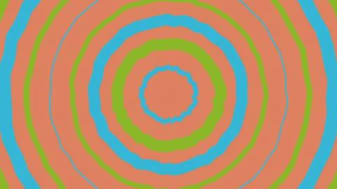 Colorful concentric circles pattern with wavy edges Illustrazione stock