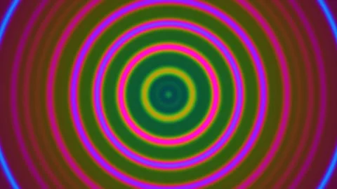 Colorful concentric circles with vibrant patterns and Stock Footage 338010201