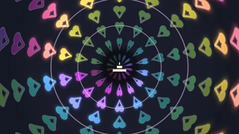 Colorful Concentric Heart Frame Seamless Loop Stock Footage 342743581