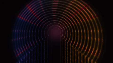 Colorful Concentric Light Waves Seamless Loop Stock Footage 340590791