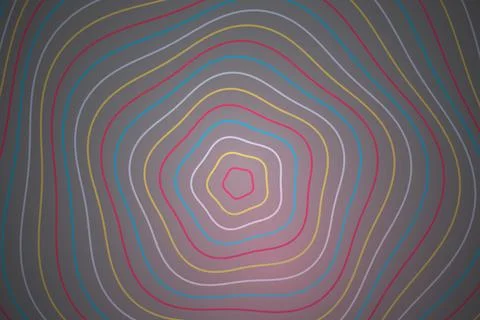 Colorful concentric lines forming a pattern on dark background Stock Illustration