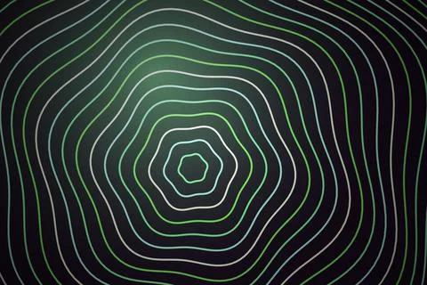 Colorful concentric lines pattern on dark background Stock Photos