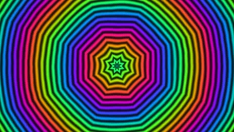 Colorful concentric patterns with bright lines and shapes Stock Footage 338175561