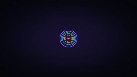 Colorful Concentric Rotating Progress Rings with Glow Stock Footage 328359602
