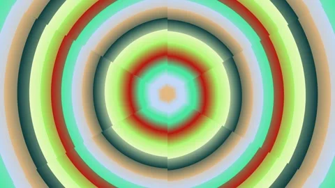 Colorful Concentric Segmented Circles Motion Background Vidéo 333695719