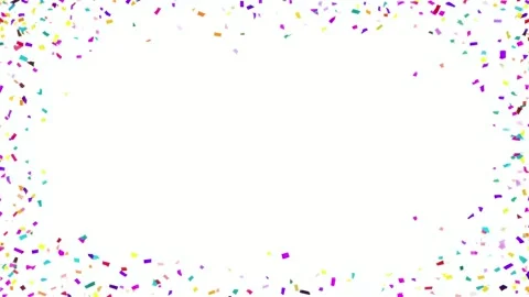 Colorful confetti animated border frame with copy space, hand drawn stop mo.. Stock Footage 342046422