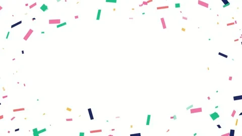 Colorful confetti border frame with empty center for text overlay, hand dra.. Stock Footage 342044865